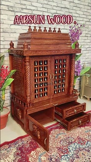 Wooden South Indian Style Home Temple | Gopuram Design Pooja Mandir for Home