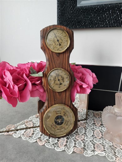 Vintage Fisher Precision Instrument Weather Station With Barometer, Thermometer and Hydrometer Made in Spain / Weather Instrument - Etsy