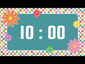 10-Minute Timer | With Upbeat Instrumental Music & Alarm Bell | Cute Groovy Bright Rainbow Theme 💕😊
