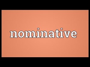 Nominative Meaning