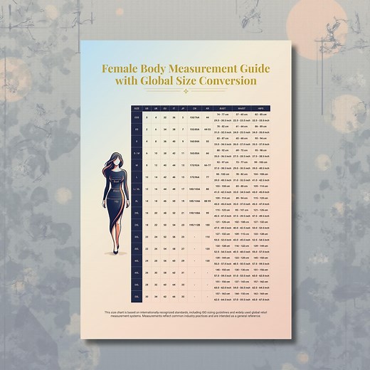 Female Body Measurement Guide With Global Size Conversion – Women’s Size Chart Printable PDF – Us Uk Eu International Clothing Sizes - Etsy