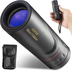 Mini Monocular Telescope, Upgrade 30 x 25 HD Monoculars for Adults High Powered, Be Used for Stargazing, Hunting, Black