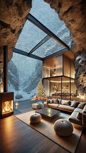 Cozy Christmas Retreat & Fireplace, Snowfall & Holiday Ambience Winter #christmas