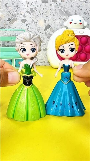 ODDLY SATISFYING REVIEW UNBOXING TINKER BELL AND FROZEN ELSA DISNEY PRINCESS ASMR TOYS 🌼🌸#shorts