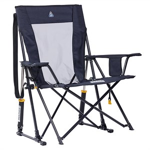 GCI Outdoor Comfort Pro Rocker XL Oversized Rocking Camping Chair, Heathered Charcoal