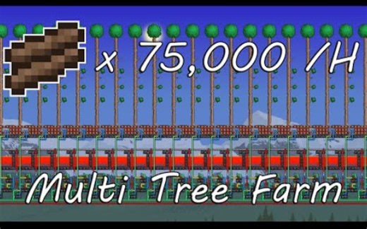 【泰拉瑞亚】缺木头?首个全自动树场让您时产75000