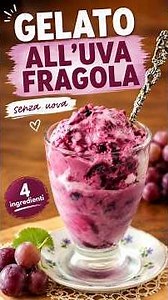 EGG-FREE Strawberry Grape Gelato with 4 ingredients 🍇