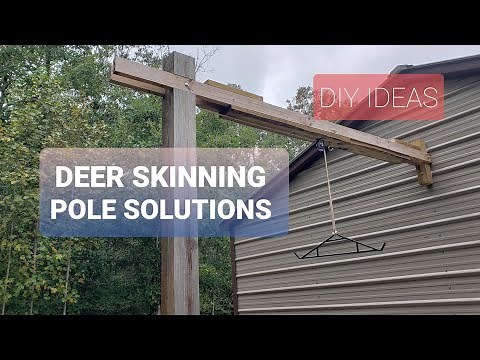 How to build homemade deer skinning pole station rack make hanging gambrel hoist post beam bear boar