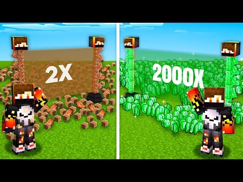 LEVEL 1 ITEM MULTIPLIER VS LEVEL 9999 IN MINECRAFT !!!
