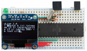 Tiny Lisp Computer Version 2 Gets ATmega1284P Microcontroller Upgrade, Retains 128×64 SPI OLED Display