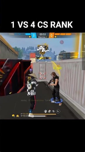 1 VS 4 CS RANK 😘 #shorts #freefire #viral #trending #tondegamer #gtk111