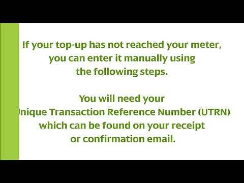 Using your UTRN to top-up the SECURE LIBERTY 100/110 (Electric)