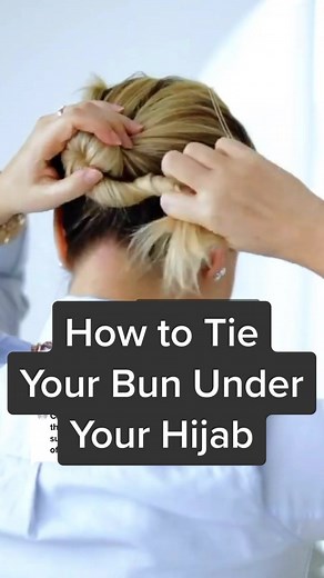 Hijab Hair Bun Tutorial with Middle Parting