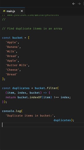 JavaScript | Find duplicate items in an array