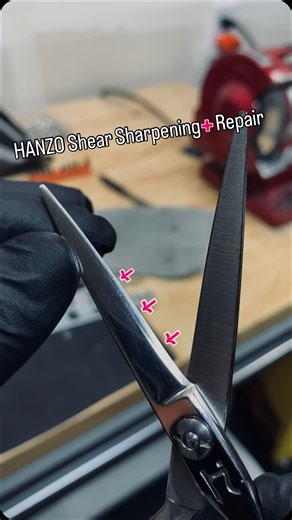 Fixing/sharpening shears on a daily ✂️✂️ #shearsharpening | 44Shears
