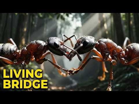 Army ants transform into living structures to carry their colony