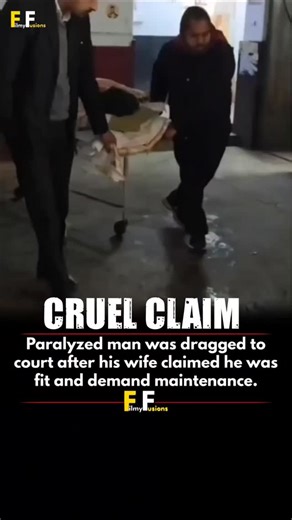 Filmy fusions on Instagram: "In a disturbing incident that has sparked outrage, a paralyzed man was reportedly dragged to court after his wife claimed he was physically fit and demanded maintenance from him. Visuals from the premises showed the man struggling to move, raising serious questions about the handling of the case and the sensitivity shown toward persons with disabilities. The episode has triggered widespread criticism on social media, with many calling for empathy, medical verificatio