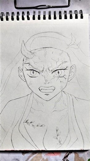 Drawing Nezuko✨✌ | | Anime drawing Challenge of the day -05#anime#art#animesketch#demonslayer#shorts