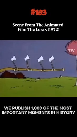 HistoryVerse on Instagram: "In 1972, The Lorax quietly warned the world about environmental damage—long before it became a global issue. It tells how greed destroyed a thriving forest, leaving only pollution and regret behind. The final message, carved in stone, was simple but powerful: “UNLESS.” Change is still possible—but only if someone chooses to act."