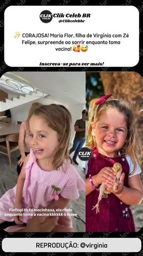 Maria Flor sorri enquanto toma vacina! #shorts #virginiafonseca #zefelipe