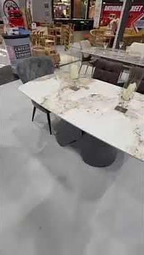 White Ceramic Dining Table – Glossy Finish