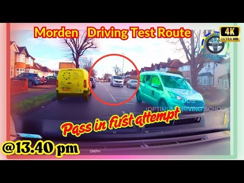 #morden driving test at 13.40 PM // pass first attempt // Hazards are highlighted //4K