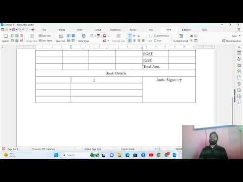 Libre office writer bill design || Table Assignment || Hotel bill creation