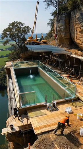 Building a Waterfall Infinity Pool on a Cliff | Insane Transformation