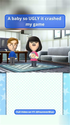 SHE WAS SO UGLY MY GAME CRASHED #3ds #tomodachilife #foureverblue