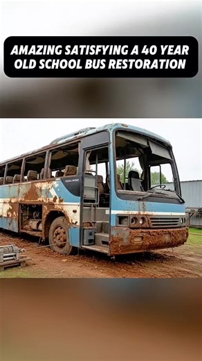 Amazing satisfying a 50 Year old school bus restoration and repair #restored #truck #oldyasmr #car #vehicle #restorationvideos #busrestoration #restorethesnyderverse #oldtonew