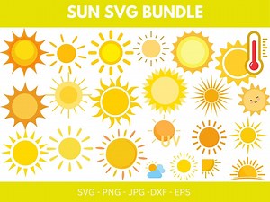 Sun SVG, Sunrise SVG, Sun Clipart, Half Sun Svg, Summer Sun Svg, Sun Cut File, Sun Silhouette, Sun Vector, Sunshine,sun Svg Files for Cricut - Etsy