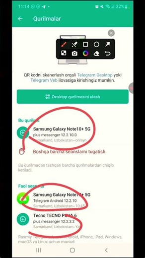 Telegramdan sizni kuzatayotgan qurilmalarni chiqarib tashlang. Telegram kanal @Abdukomilovna_smm