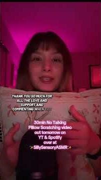 ASMR 30 Min No Talking Scratching Pillow video is out on Thursday on YT and Spotify! #asmrshorts ￼