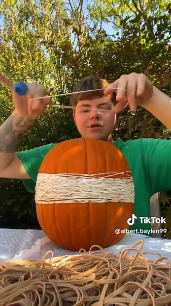 Exploding a Pumpkin with Rubber Bands for Spooky Season