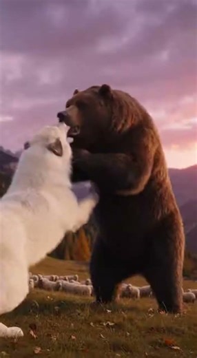 Great Pyrenees vs Bear: Twilight Sheep Defense in Pyrenees! 🐻🐑