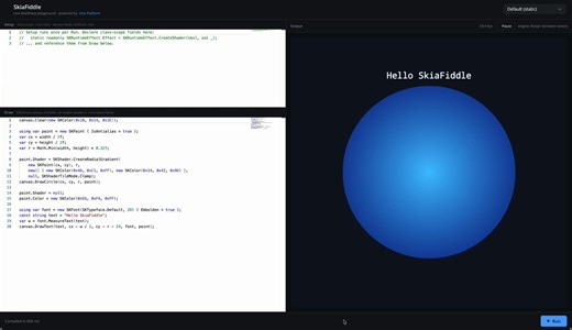 ANNOUNCING SkiaSharp 4 Preview 1!Uno Platform is proud to join @mattleibow and the @dotnet team at Microsoft in co-maintaining @SkiaSharp moving forwardLots of goodies in this release, bringing forward ~2 years of updates, with new features added along the way.Also, Skia Fiddle is now powered by Uno Platform! Read all the details: