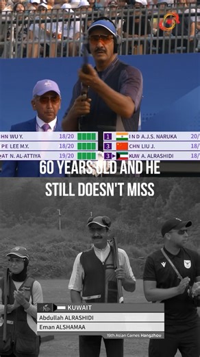 Gold speaks louder than age 🥇 Abdullah Al-Rashidi proves once again why he is the master of the range, winning Gold in Men’s Skeet and Silver in the Mixed Team with Eman Al Shamaa. Kuwaiti shooting is built different 🇰🇼🫡 | Olympic Council of Asia