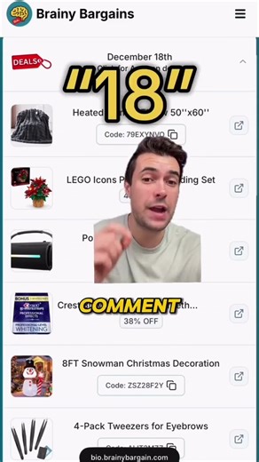 It’s December 18 and here are the best Amazon deals that I could find today! 🚨 Comment “18” & I’ll