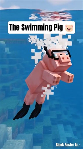 The Swimming Pig 🐷 | Minecraft Animation #minecraft #animation #gaming #minecraftshorts