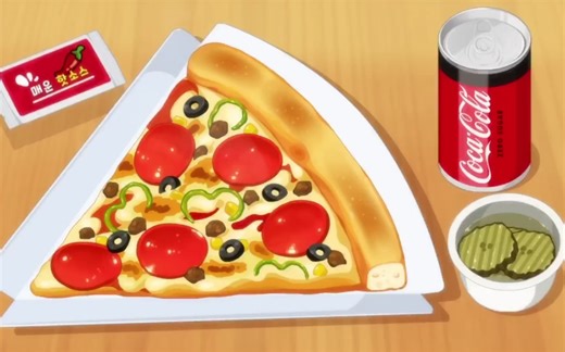 Fooni 【沉浸式动画吃播】今天吃个披萨 辣椒酱 酸黄瓜！！！