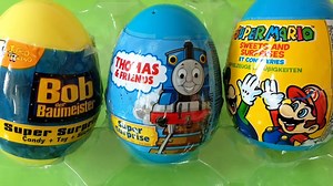 Teletubbies 3 surprise eggs of bob super mario thomas and friends-tVNd8OE2oJs