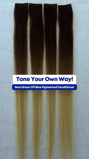 CUSTOMIZE YOUR TONING 💙 NEW #BrassOff blue pigmented conditioner is more caring than ever before AND deposits color! Mix & match products to create a routine that gives you results YOU WANT! ⭐️ #Matrix #MatrixHair #BrassOff #BlueShampoo #BlueConditioner #Balayage #BlondeHair