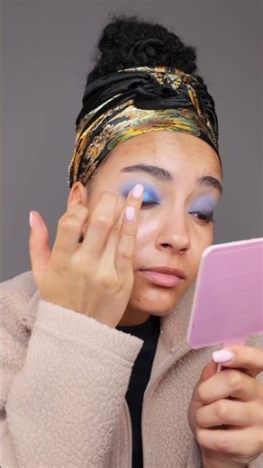 Blue eyeshadow tutorial 💙🩵🧡 #eyeshadowtutorial #eyeshadowpalette