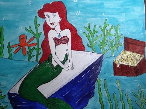 How to draw a Mermaid - Easy step by step drawing