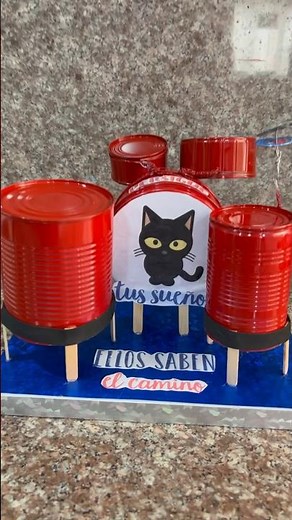 Recycled musical instrument made from cans 🥰 #shorts #crafts #recycling #recycledinstruments