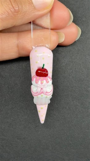 Cute Cupcake Nail Art 🍒 | Easy DIY Beginner friendly #diynailart #beginnerfriendly #easynailart