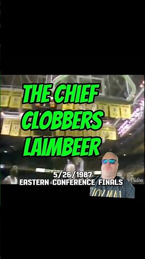 Robert Parish lays out Bill Laimbeer.