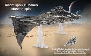 Mould King 21004 Dreadnought der Eclipse-Klasse Weltraumzerstörer-Modellbausteine,Raumschiff der MOC-Kriegsserie, Space Wars-Modellbausatz für große Raumschiffe, mit -Technologie kompatibles