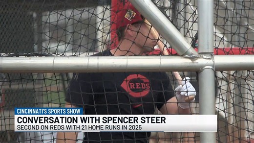 "I've got a lot more to give" 1-on-1 with Spencer Steer at spring training. * On a "not that young anymore" team * Division title expectations * Why it's a big year for him * The best attribute he can have as a hitter | Joe Danneman - WXIX