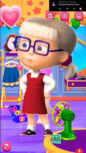 Dasha from Masha and the bear cosplay by my talking Angela 2 #mytalkingangela2 #dasha #mashaandbear